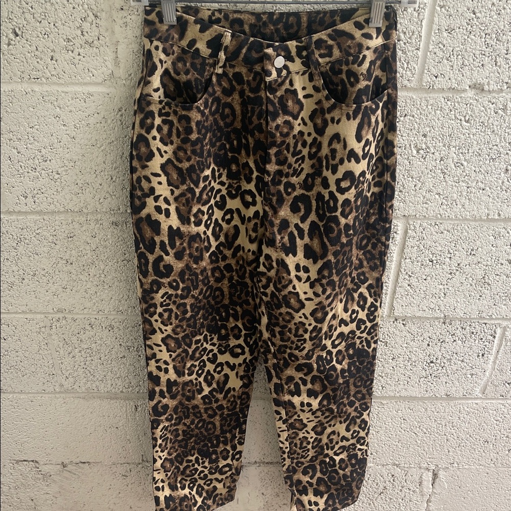 Leopard Print Women’s Jeans - Brown/Beige